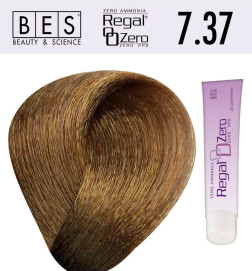 Tinte para el cabello, sin amoniaco Bes  Regal Zero 7.37 Rubio Dorado Tabaco 100 ml