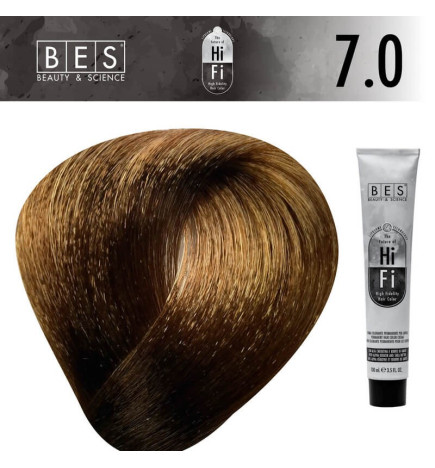 Tinte permanente para el cabello, bes HI-FI 7.0 RUBIO 100 ml