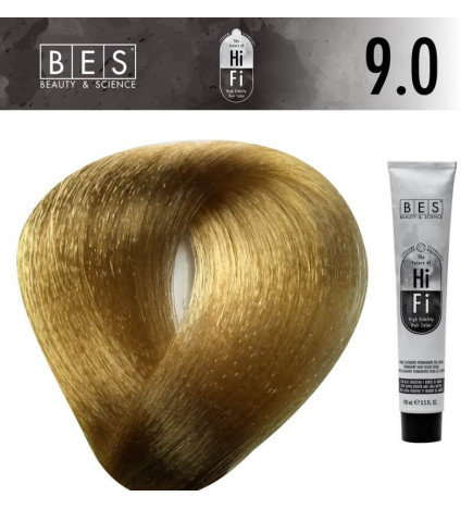 Tinte permanente para el cabello, bes HI-FI 9.0 RUBIO CLARÍSIMO 100 ml