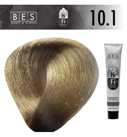 Permanent hair color BES HI-FI 10.1 Platinum Ash Blonde 100 ml professional light ash blonde shade