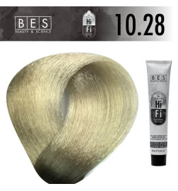 Permanent hair color BES HI-FI 10.28 Ultra Light Platinum Golden Beige Blonde 100 ml warm professional blonde shade