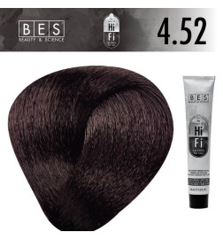 Tinte permanente para el cabello, bes HI-FI 4.52 CASTAÑO CAOBA VIOLETA 100 ml