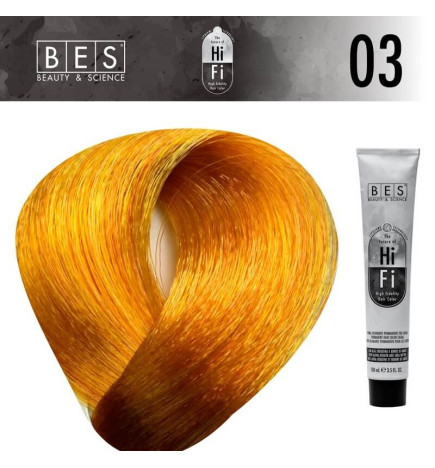Permanent hair color BES HI-FI 03 Golden 100 ml professional golden shade