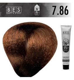 Tinte permanente para el cabello, bes HI-FI 7.86 RUBIO BEIGE ROJIZO 100 ml
