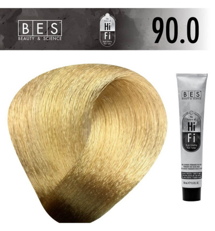 Tinte permanente para el cabello, bes HI-FI 90.0 RUBIO SUPERCLARO tono NATURAL 100 ml
