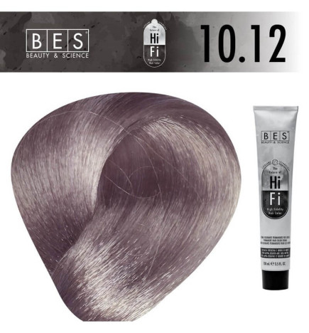 Permanent hair color BES HI-FI 10.12 Ultra Light Ash Violet Blonde 100 ml cool professional blonde shade